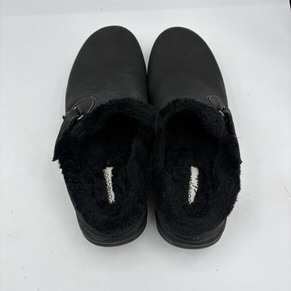 CLARKS Mule Clogs Womens Size 7 Roseville Black Lined Slipper Slip On - Picture 6 of 10